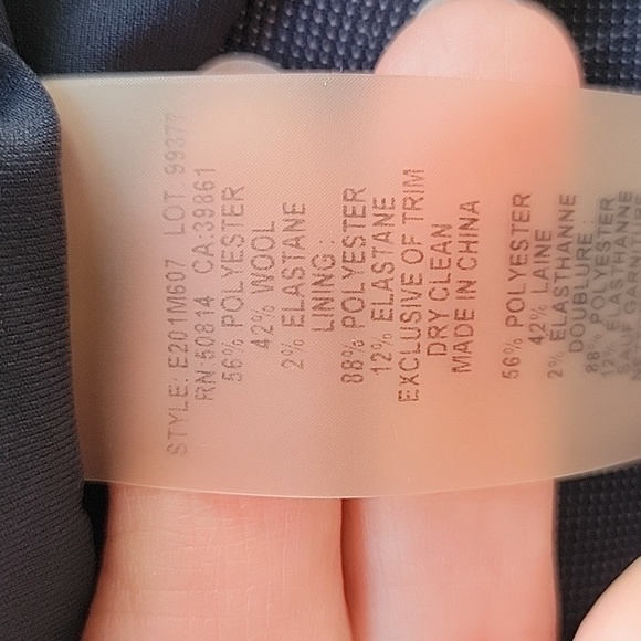 Elie Tahari Emory Wool Sheath Dress Grayed Navy Size 4 - Picture 15 of 15